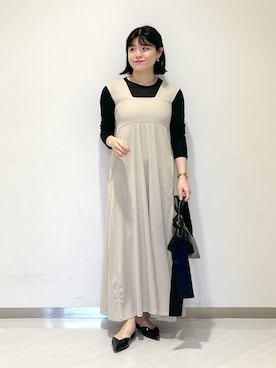 「e/rm」｜「アイテム（ワンピース/ドレス）」を使った、めいさん（レディース・159cm）の春コーディネート