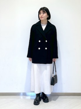 「A part by（アパートバイ）のアイテム（チェスターコート）」を使った、めいさん（レディース・159cm）の冬コーディネート