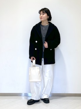 「A part by（アパートバイ）のアイテム（チェスターコート）」を使った、めいさん（レディース・158cm）の冬コーディネート