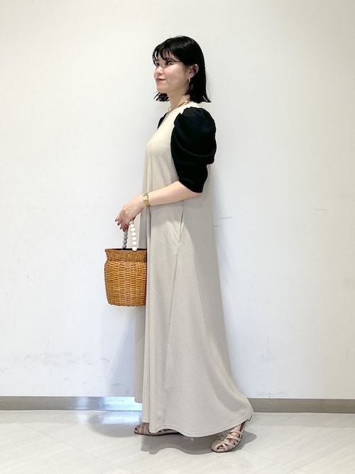 セール】【e/rm】テクスチャーカタパフワンピース_5分袖