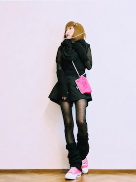 「アイテム（ネックウォーマー/スヌード、ブラック系）」を使った、あいさん（レディース・153cm）の秋コーディネート