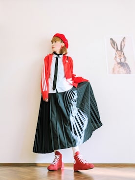 「アイテム（ネクタイ）」を使った、あいさん（レディース・153cm）の秋コーディネート