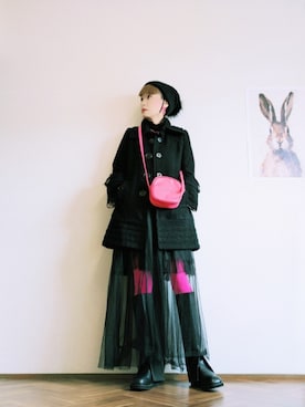 「アイテム（ピアス（両耳用））」を使った、あいさん（レディース・153cm）の秋コーディネート