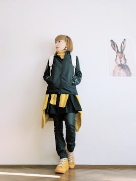 「アイテム（ピアス（両耳用））」を使った、あいさん（レディース・153cm）の秋コーディネート