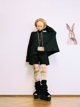 「アイテム（レッグウォーマー）」を使った、あいさん（レディース・153cm）の秋コーディネート
