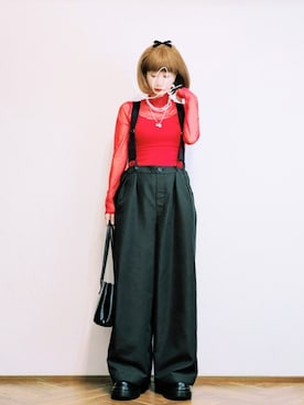 「CENE（セネ）のアイテム（ネックレス、ホワイト系）」を使った、あいさん（レディース・153cm）の秋コーディネート