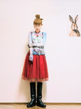 「アイテム（チャーム）」を使った、あいさん（レディース・153cm）の秋コーディネート