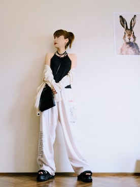 「シアーカーディガン」｜あいさん（レディース・153cm）の夏コーディネート
