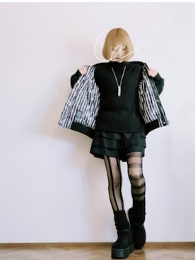 「アイテム（MA-1）」を使った、あいさん（レディース・153cm）の冬コーディネート