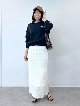 「アイテム（スウェット）」を使った、RYO.さん（レディース・165cm）の夏コーディネート