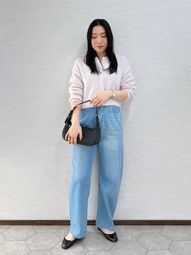 「春カラー」｜「アイテム（バレエシューズ）」を使った、RYO.さん（レディース・165cm）の冬コーディネート