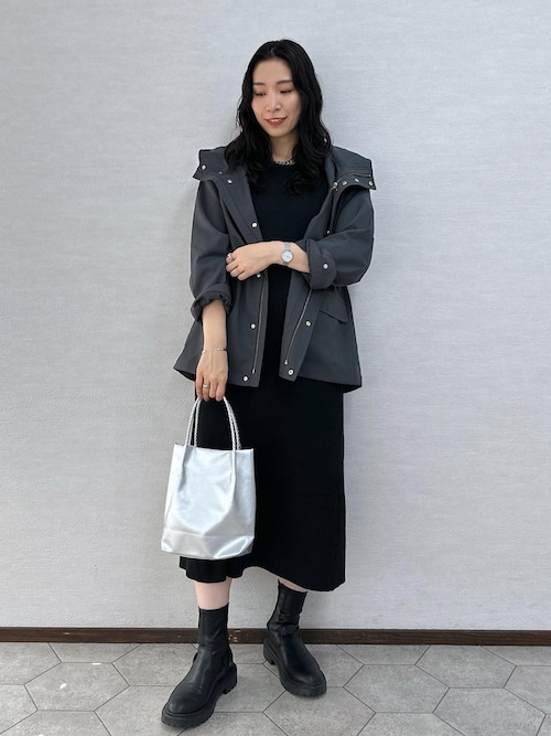 新品 アクアスキュータム ラメリブニットワンピース ブラック サイズ8 セール】ラメリブニットワンピース（ワンピース）｜ROPE' PICNIC（ロペ