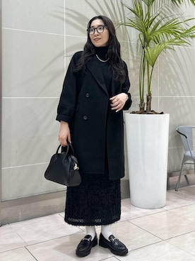 「アイテム（ピーコート）」を使った、RYO.さん（レディース・165cm）の秋コーディネート