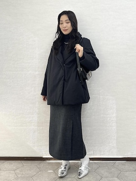 「アイテム（ダウンジャケット/コート）」を使った、RYO.さん（レディース・165cm）の秋コーディネート