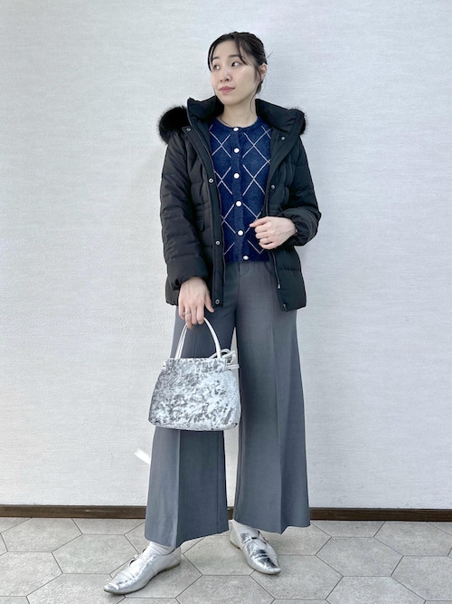 セール】【GREEN DOWN/グリーンダウン】ファー付きダウンミドル丈