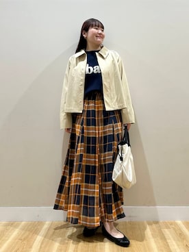 「アイテム（バレエシューズ）」を使った、みよしさん（レディース・159cm）の春コーディネート