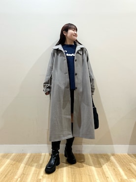 「アイテム（テーラードジャケット、パープル系）」を使った、みよしさん（レディース・159cm）の秋コーディネート