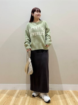 「アイテム（ノーカラーコート）」を使った、みよしさん（レディース・159cm）の秋コーディネート