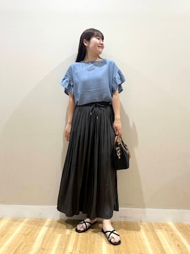 「帰省コーデ」｜「アイテム（パンツ）」を使った、みよしさん（レディース・159cm）の夏コーディネート