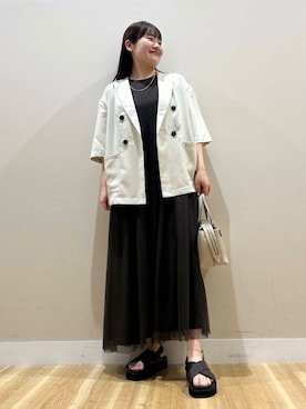 「newarrival」｜「アイテム（その他アウター）」を使った、みよしさん（レディース・159cm）の夏コーディネート