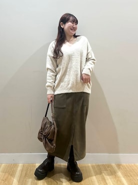 みよしさん（レディース・159cm）の冬コーディネート