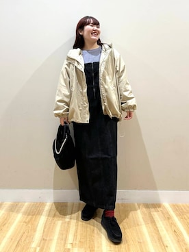 「アイテム（マウンテンパーカー）」を使った、みよしさん（レディース・159cm）の冬コーディネート
