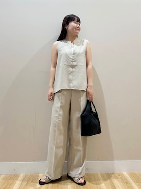 「アイテム（パンツドレス）」を使った、みよしさん（レディース・159cm）の夏コーディネート