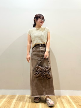 「秋服」｜「アイテム（ベスト）」を使った、みよしさん（レディース・159cm）の秋コーディネート