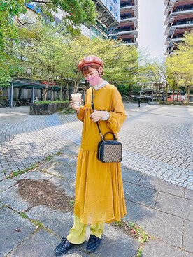 「oversize」｜「アイテム（ワンピース/ドレス）」を使った、peiさんさん（レディース・164cm）の春コーディネート