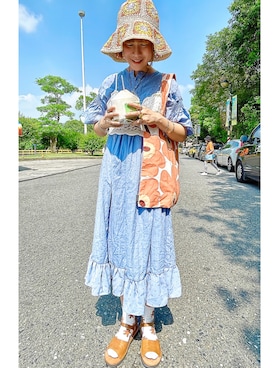 「oversize」｜「アイテム（ワンピース/ドレス）」を使った、peiさんさん（レディース・164cm）の夏コーディネート