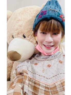 「oversize」｜「アイテム（ニットキャップ/ビーニー）」を使った、peiさんさん（レディース・164cm）の冬コーディネート