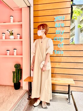 「Bou Jeloud（ブージュルード）のアイテム（ワンピース/ドレス）」を使った、peiさんさん（レディース・164cm）の夏コーディネート