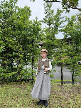 「アイテム（キャスケット、ブラウン系）」を使った、peiさんさん（レディース・164cm）の秋コーディネート