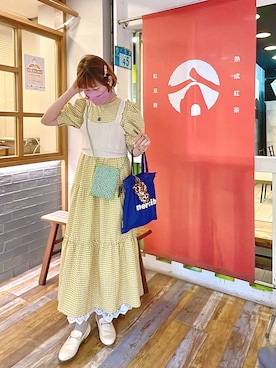 「oversize」｜「アイテム（ワンピース/ドレス）」を使った、peiさんさん（レディース・164cm）の春コーディネート