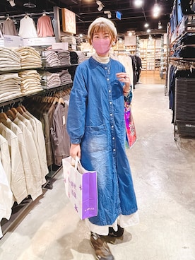 「oversize」｜「アイテム（ワンピース/ドレス）」を使った、peiさんさん（レディース・164cm）の冬コーディネート