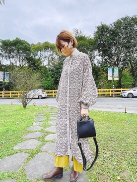「oversize」｜「アイテム（ワンピース/ドレス）」を使った、peiさんさん（レディース・164cm）の冬コーディネート