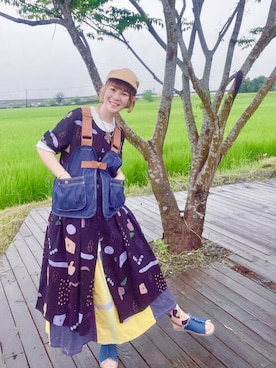 「oversize」｜「アイテム（ワンピース/ドレス）」を使った、peiさんさん（レディース・164cm）の春コーディネート