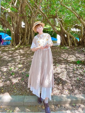 「oversize」｜「アイテム（ワンピース/ドレス）」を使った、peiさんさん（レディース・164cm）の春コーディネート