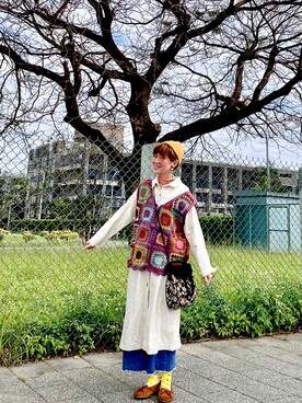 「no brand（ノーブランド）のアイテム（その他アウター）」を使った、peiさんさん（レディース・164cm）の夏コーディネート