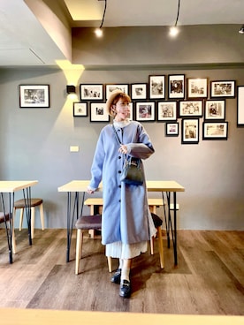 「SM2（エスエムツー）のアイテム（ノーカラーコート）」を使った、peiさんさん（レディース・164cm）の秋コーディネート