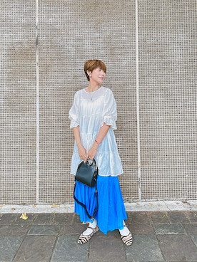 「NICE CLAUP（ナイスクラップ）のアイテム（ワンピース/ドレス）」を使った、peiさんさん（レディース・164cm）の夏コーディネート