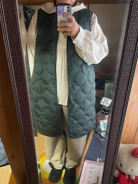 「デブでもオシャレしたい」｜「アイテム（ジャケット/アウター）」を使った、プロフお願いします【郁】さん（レディース・161cm）の秋コーディネート