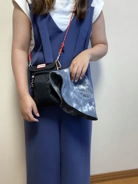 「PBLIM（ページボーイリム）のPAGEBOYLIM/ロゴ刺繍バケットハット2（ハット）」を使った、あじさん（レディース・153cm）の夏コーディネート