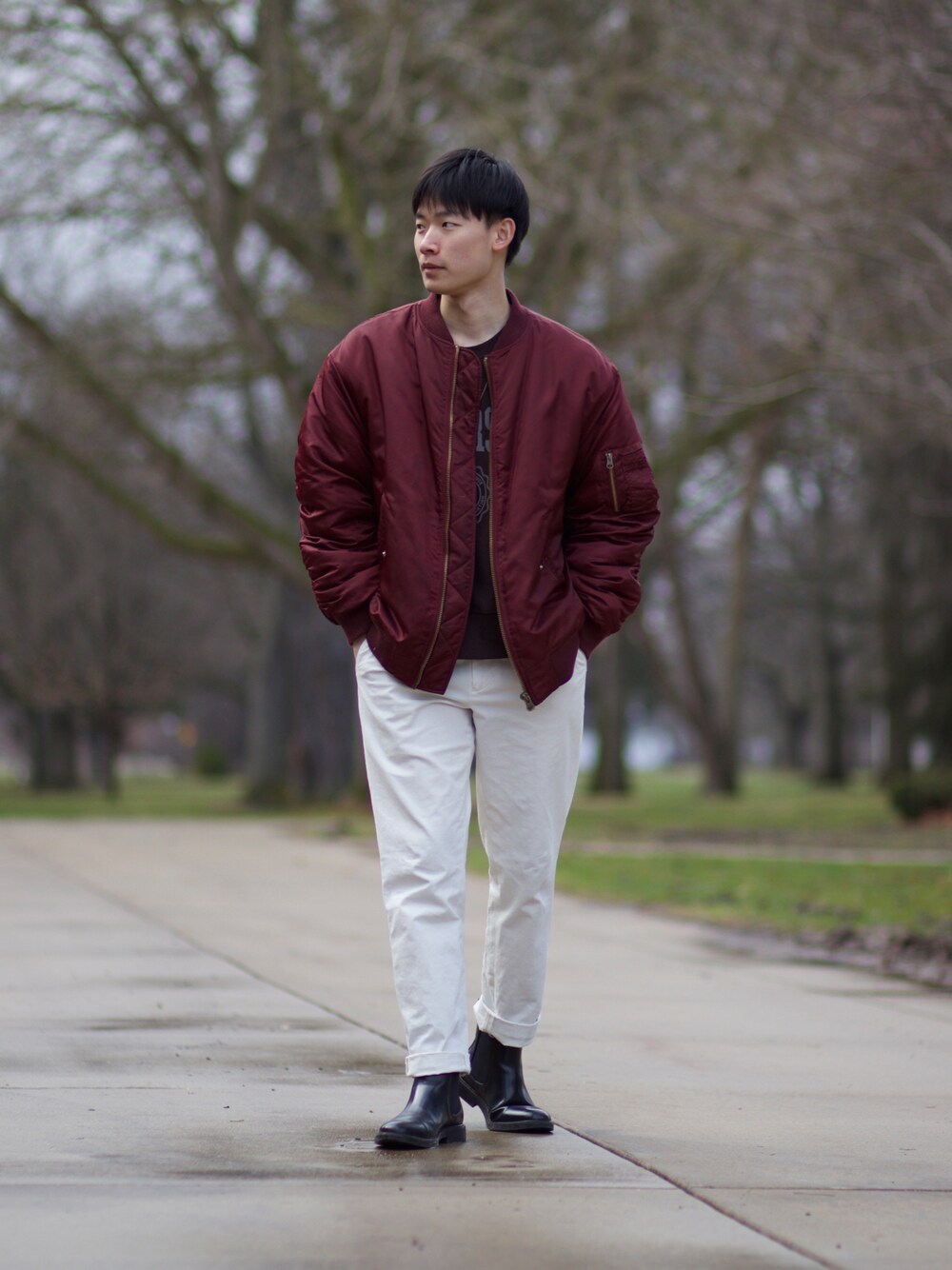 asos bellfield レザー MA-1ジャケット m 中古