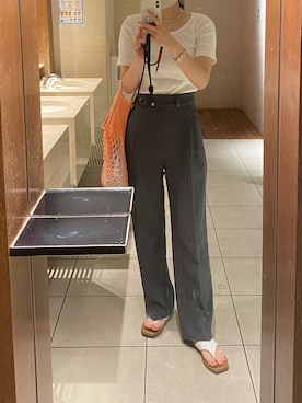 「SONA（ソナ）のアイテム（スラックス）」を使った、きみさん（レディース・165cm）の夏コーディネート