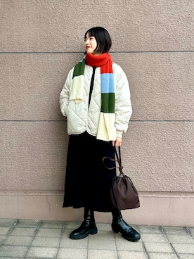 「ITEMS URBANRESEARCH（アイテムズ アーバンリサーチ）のアイテム（ジャケット/アウター）」を使った、CHISAさん（レディース・158cm）の冬コーディネート