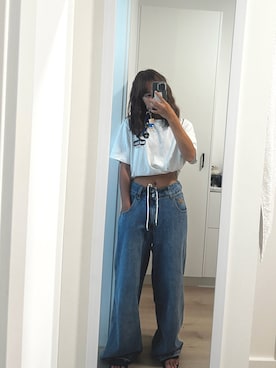 「アイテム（Tシャツ/カットソー）」を使った、shizukaさん（レディース・162cm）の冬コーディネート