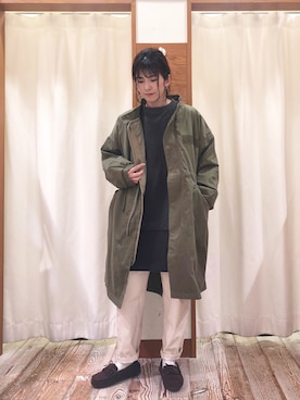 「チュニック」｜「アイテム（モッズコート）」を使った、syk1302さん（レディース・160cm）の冬コーディネート