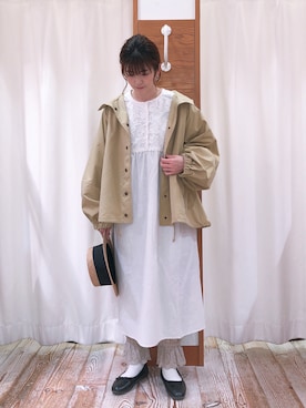 「アイテム（マウンテンパーカー、イエロー系）」を使った、syk1302さん（レディース・160cm）の春コーディネート