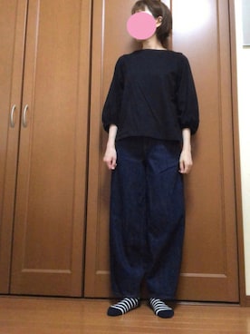 「コクーンシルエットジーンズ」｜すずめさん（レディース・160cm）の夏コーディネート